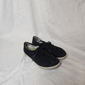 Dansko Leela Black Suede Leather Lace Up Sneakers Shoes 38 US 7.5-8